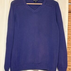 Lands' End Women’s Deep Blue V-Neck Sweater